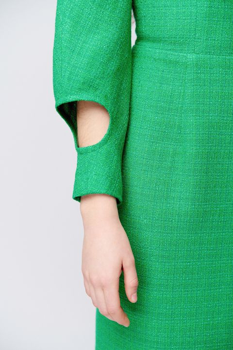Dress with decorative cuts on the sleeves Ganveri Emerald