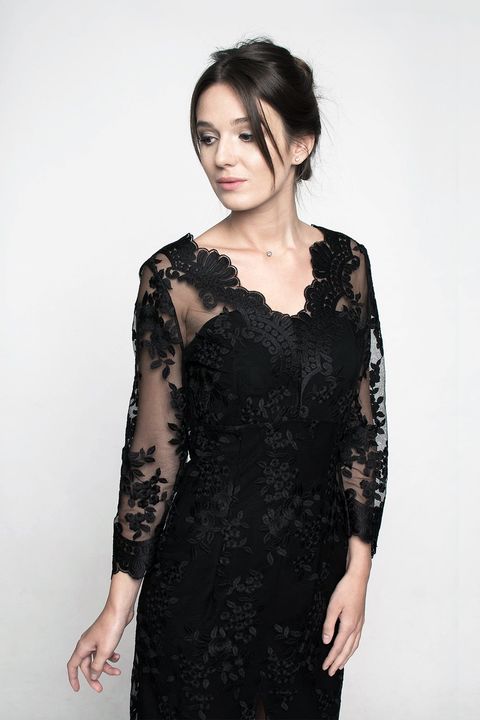 Evening dress with lace Ganveri Black